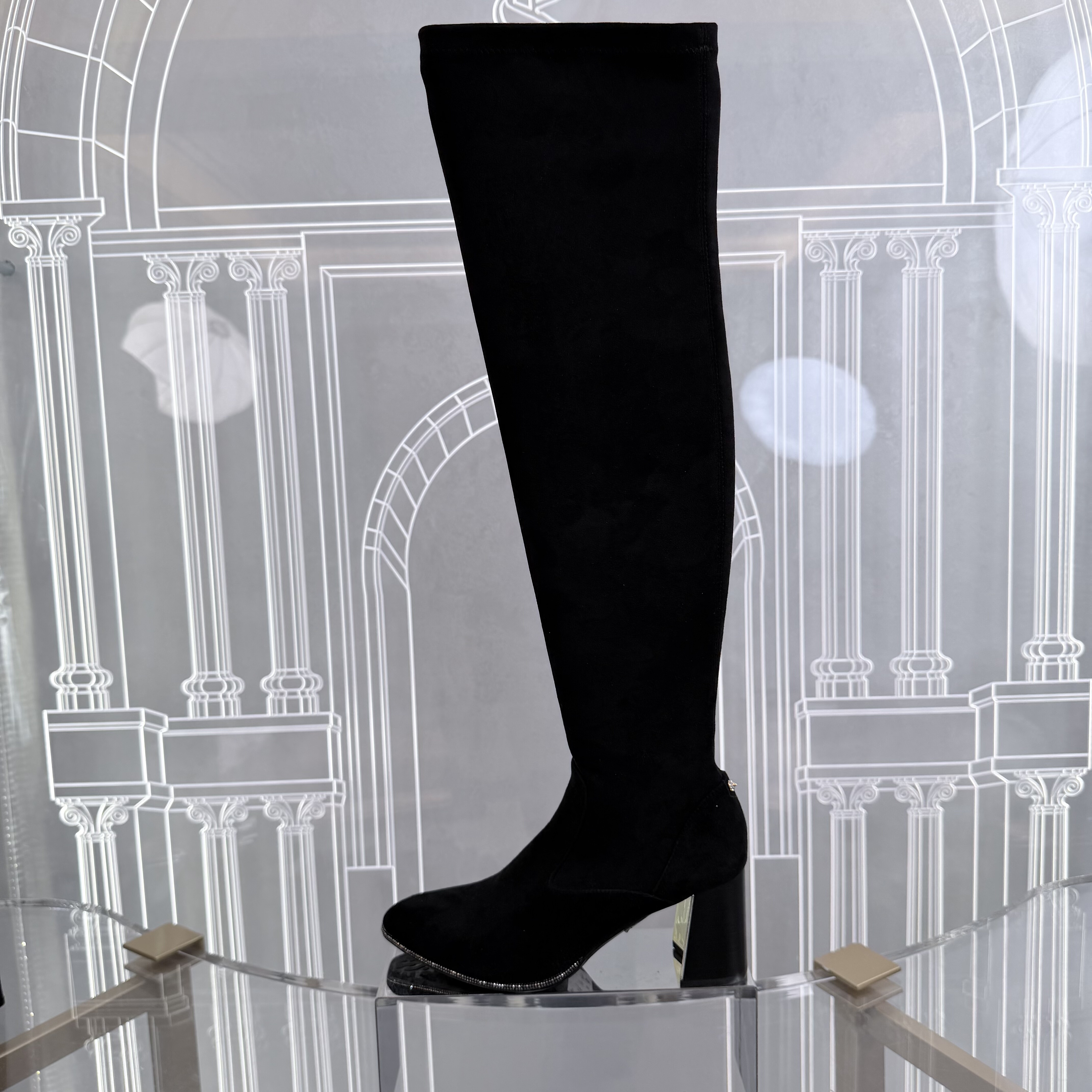 皇冠老店正品 Linea Rosa/恋尚萝莎 粗高跟过膝靴瘦瘦靴 4T78202