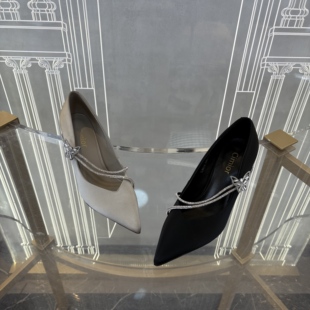 Cimior意大利设计师女鞋 CL25054 真丝皮侧蝴蝶钻带单鞋