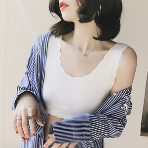 无痕薄短款女抹胸式背心