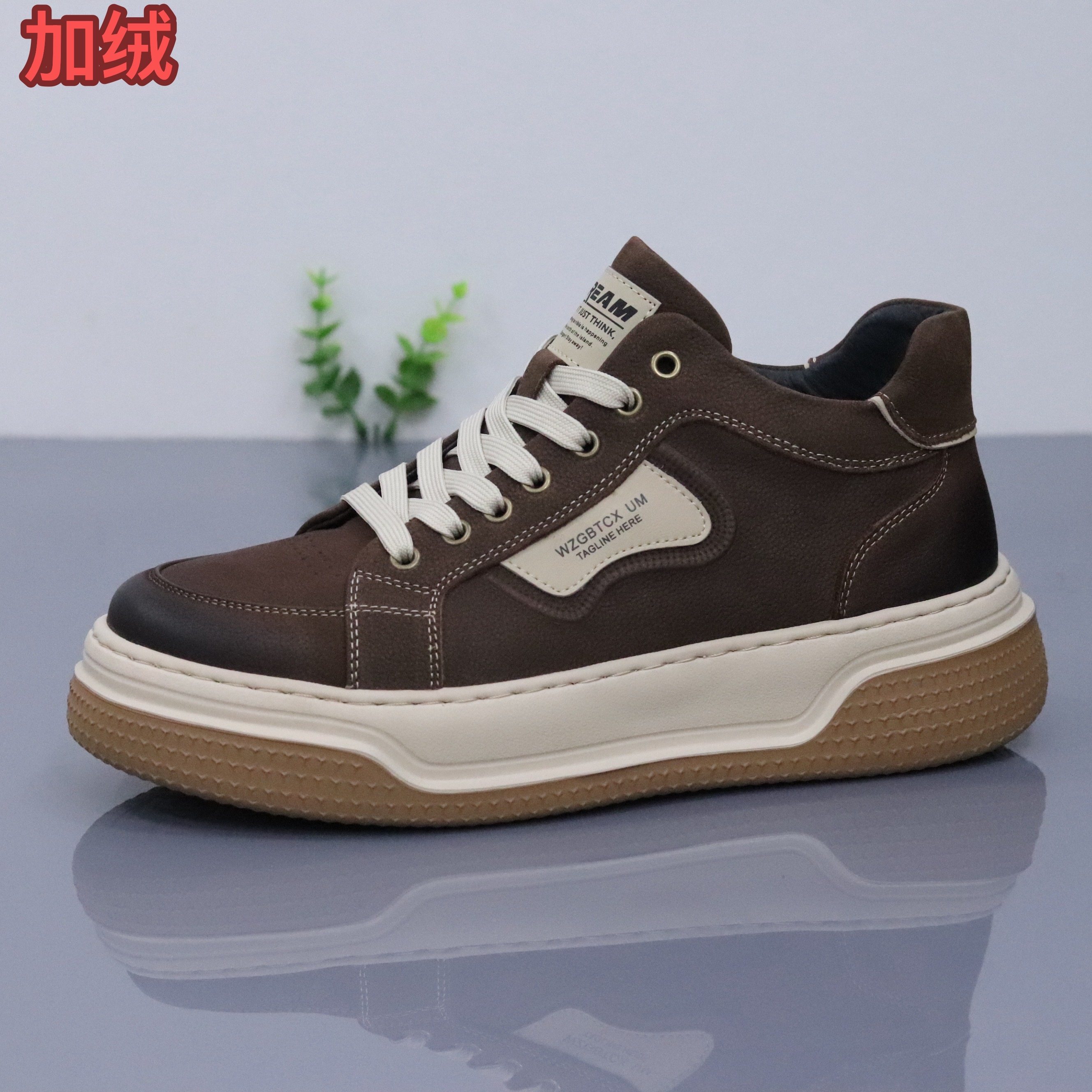 2025头层牛皮冬季高帮加绒百搭透气时尚男士真皮软底休闲潮流男鞋