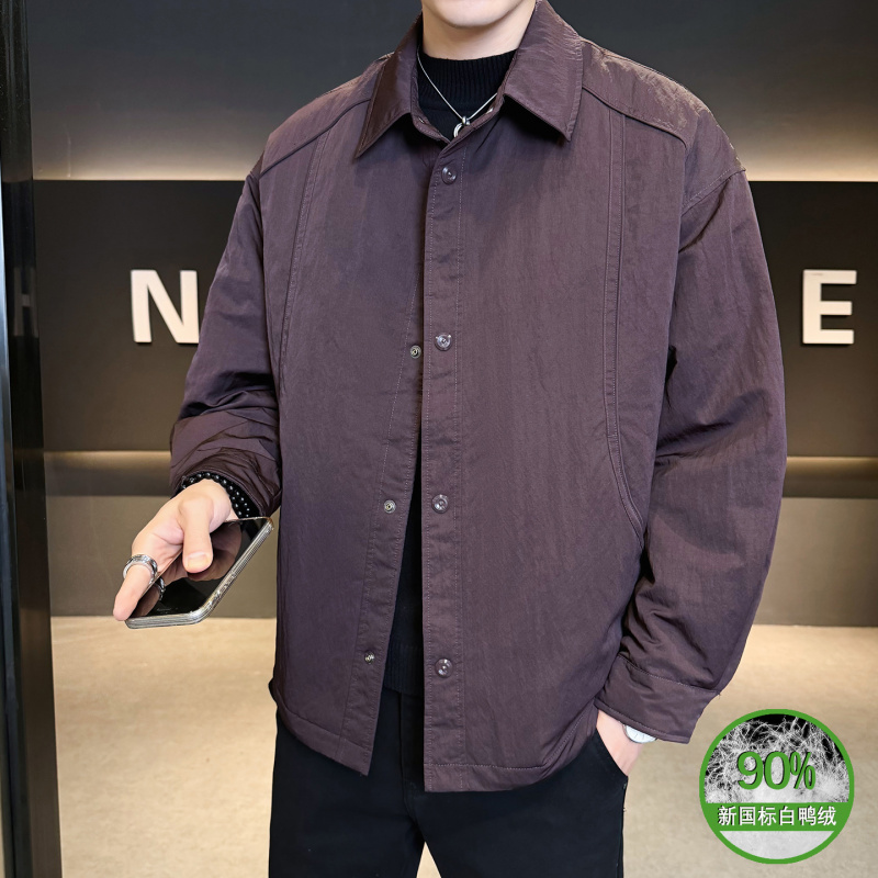 2025秋冬季新款轻薄羽绒服外套男痞帅潮流百搭高级感男装保暖夹克