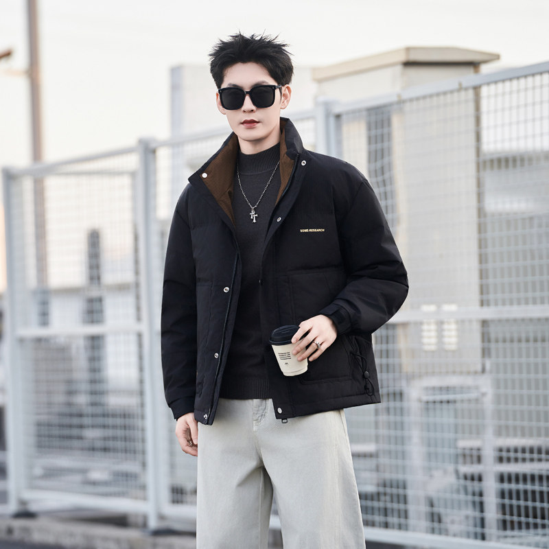 2025年新款羽绒服男士冬季加厚潮牌潮流白鸭绒短款高级感冬装外套