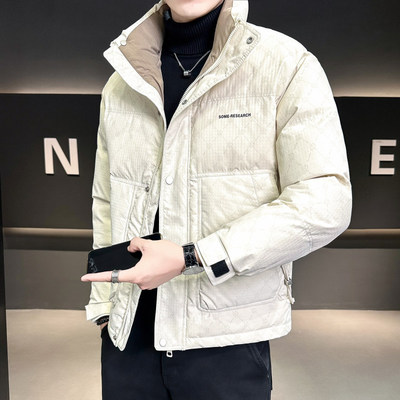 羽绒服男士冬季加厚2025年新款潮牌潮流白鸭绒短款高级感冬装外套