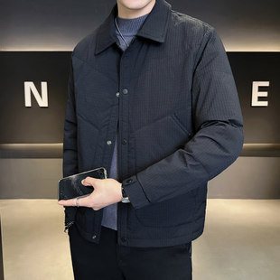 潮牌短款 痞帅翻领轻薄羽绒服外套男士 高级感保暖夹克 新款 2025冬季