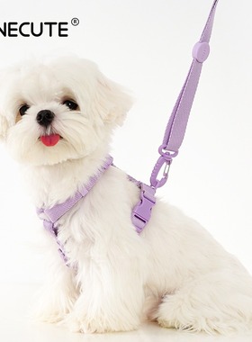 韩版猫狗宠物马卡龙H型项圈胸背式牵引绳遛狗泰迪狗牵引绳背带式