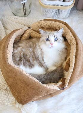 冬季宠物窝猫咪睡垫袋加绒保暖狗狗垫多用途宠物折叠宠物睡觉窝垫