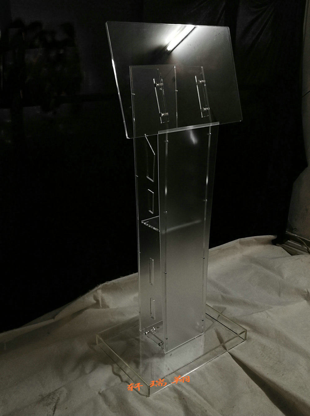 亚克力开业揭幕牌展示台放牌匾展台庆典展示架透明立式架子