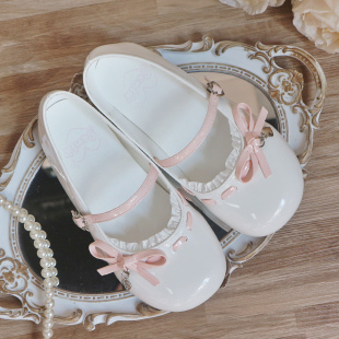 小甜曲 洛丽塔鞋 原创lo鞋 女甜美圆头lolita鞋 蝴蝶结平底单鞋 现货