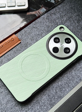 适用于Findx8Ultra手机保护壳磁吸无边框半包超薄OPPOfindx8Spro金丝银锦纹理findx7Ultra新款绿色防摔散热x6