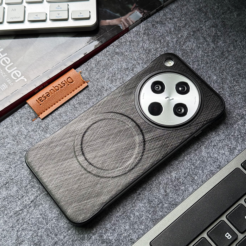 适用于Findx8Ultra手机壳磁吸无边框半包超薄OPPOfindx8S金丝银锦纹理findx7Ultra新款黑色防摔散热x6pro商务