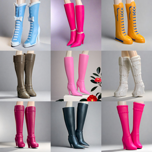 30厘米换装洋娃娃6分超模 心怡st 公主娃娃 高跟鞋凉鞋 长筒靴子