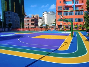 硅pu球场材料塑胶篮球场地网球场羽毛球场室外新国标篮球场地胶