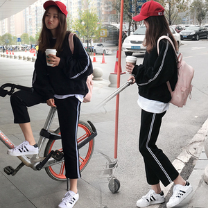 bf风原宿早秋套装2017夏季女新款宽松学生闺蜜韩版休闲运动两件套