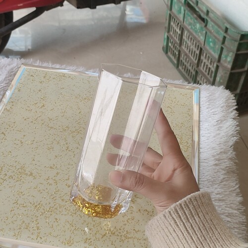 清尾货满20元包邮范思哲美杜莎金箔八边形厚水晶玻璃杯