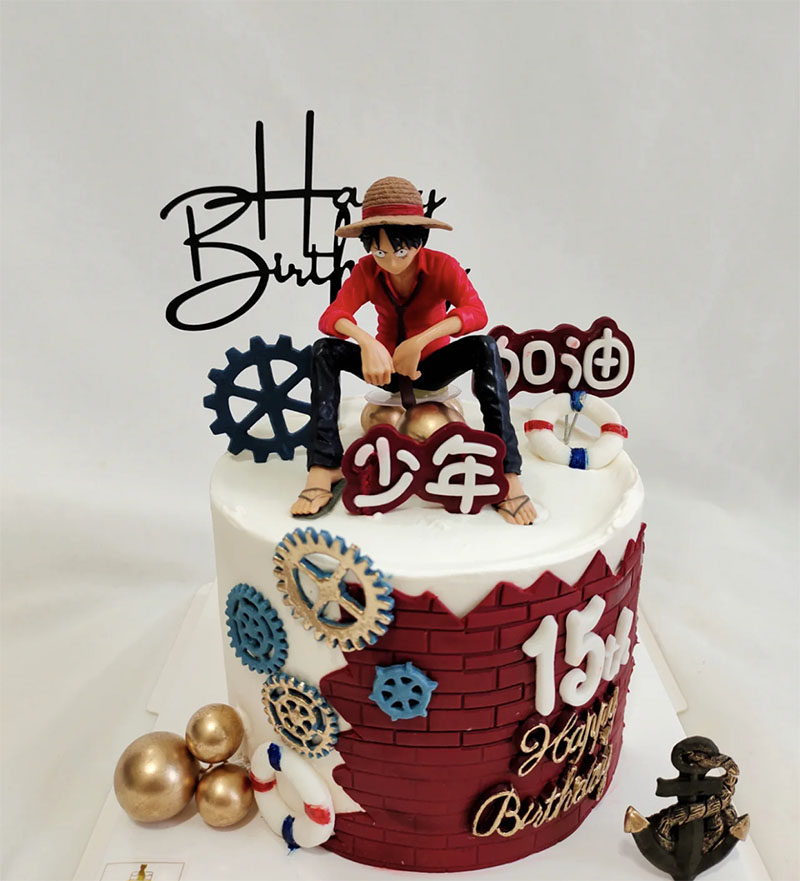 成都同城海贼王路飞恶魔果蜘蛛侠生日蛋糕男孩款网红定制生日蛋糕