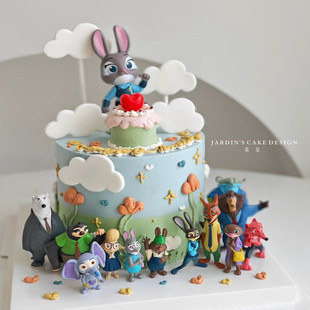 汐点点主题疯狂动物城儿童创意生日动物奶油蛋糕成都同城配送