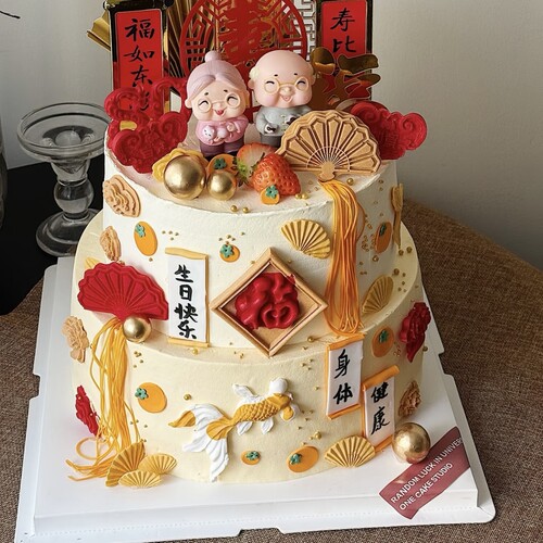 祝寿蛋糕爷爷奶奶爸爸生日蛋糕寿桃寿星长辈木糖醇蛋糕成都配送