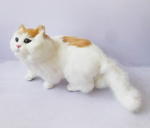 摄影道具宠物儿童玩具 皮毛猫咪 尾巴可动 动物模型仿真猫