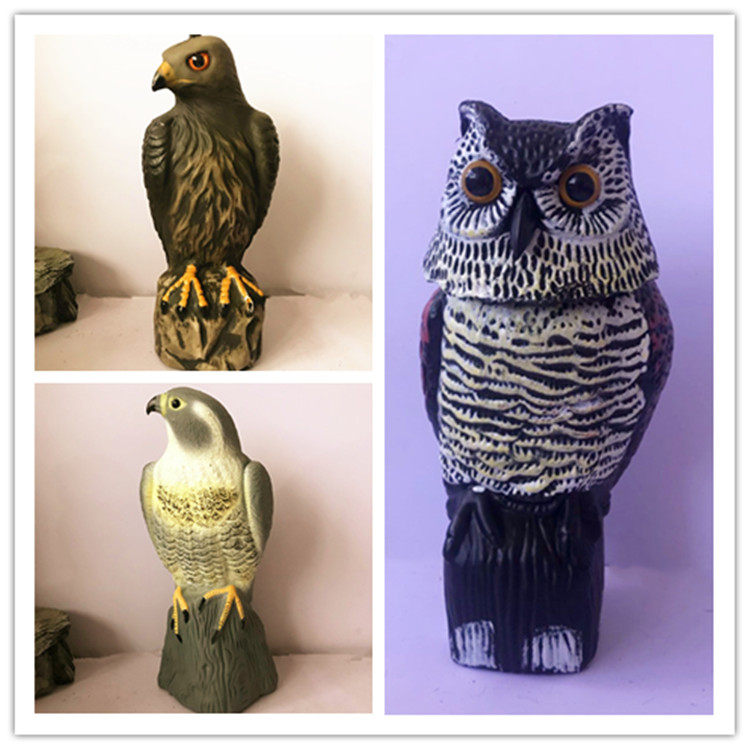 动物模型 摇头 仿真猫头鹰老鹰花园摆件塑料假鸟器摄影道具玩具