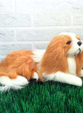 定做仿真卧查里犬 仿真狗 仿真动物 京巴狗名犬动物标本 静态模型