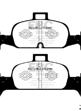 EBC刹车片黄皮DP42290R适配奥迪A4L A5 S5四驱 B9平台前刹车皮