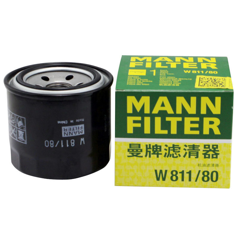 曼牌机油滤芯W811/80适用现代朗动悦动赛拉图索纳塔8起亚K2K3K5