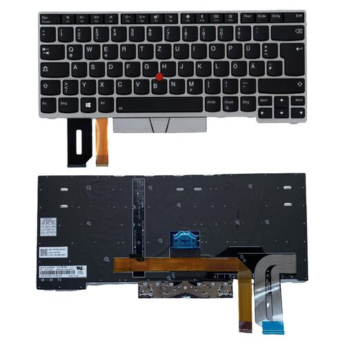 德文DE背光键盘适用联想E480 E485 E490 T480S 01YN352