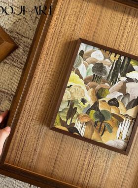 山丘】木吉金丝柚木好寓意装饰画中古高级感玄关挂画客厅卧室壁画