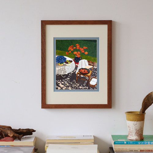 小憩】木吉客厅沙发背景墙装饰画中古大白墙高级感艺术新款组合画