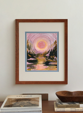 朝阳】木吉客厅大白墙装饰画法式复古餐厅挂画玄关高级感艺术画