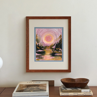 朝阳】木吉客厅大白墙装饰画法式复古餐厅挂画玄关高级感艺术画