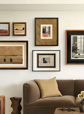 木吉暮色法式复古客厅装饰画玄关中古风高级感餐厅挂画沙发组合画