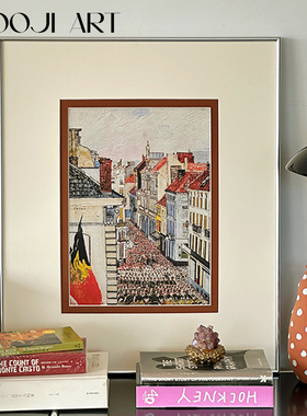 城市之光】木吉现代中古艺术客厅沙发背景墙装饰画高级感卧室挂画