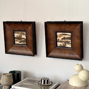 木吉中古风客厅玄关装饰画高级感小众复古挂画老钱风书房走廊壁画