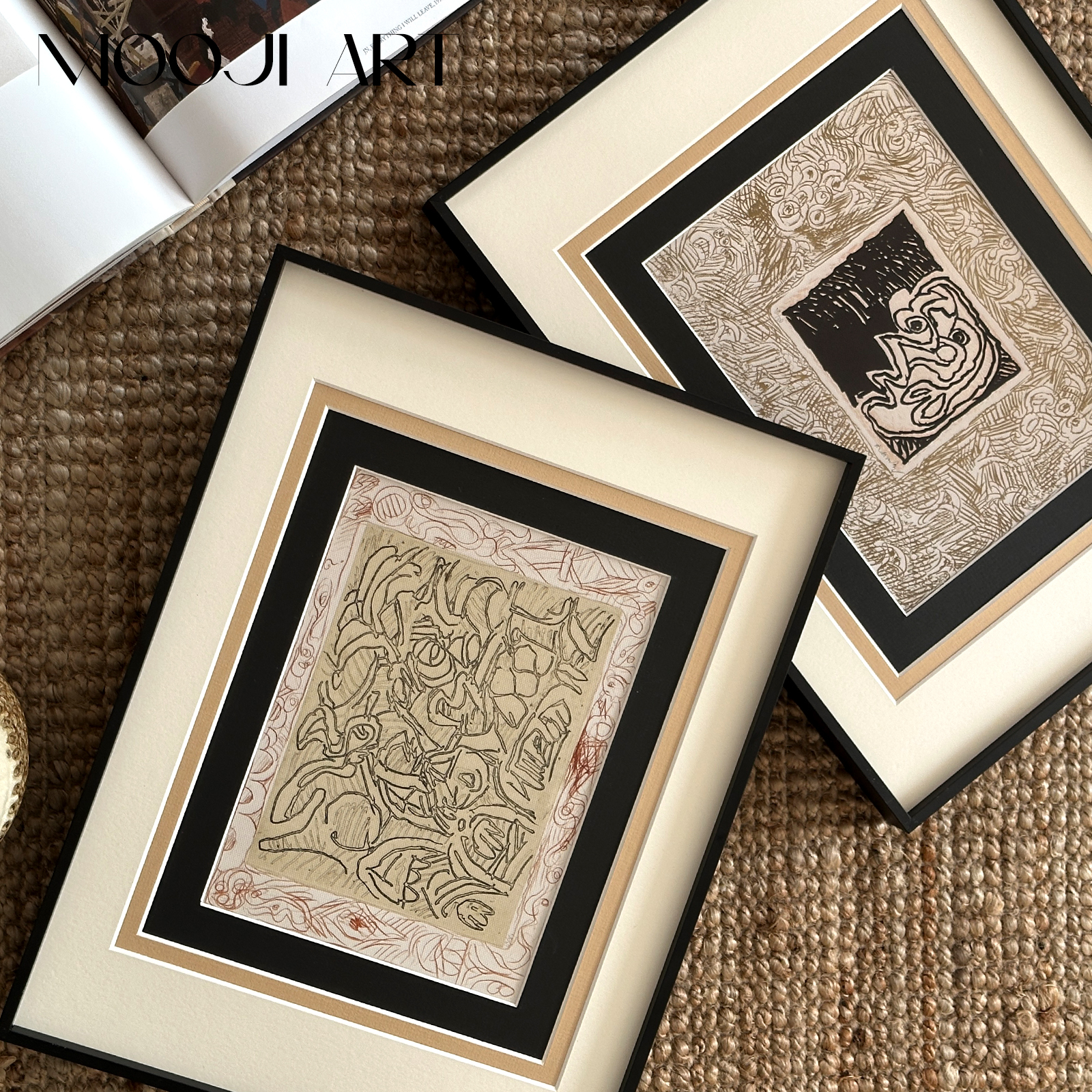 随想】木吉中古客厅沙发背景墙装饰画高级感玄关卧室法式艺术挂画图片