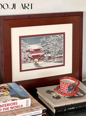 木吉增上之雪现代复古艺术客厅装饰画高级感卧室床头挂画玄关壁画