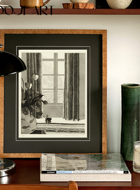 悠闲宜居】木吉现代中古小众艺术装饰画卧室床头挂画客厅沙发壁画