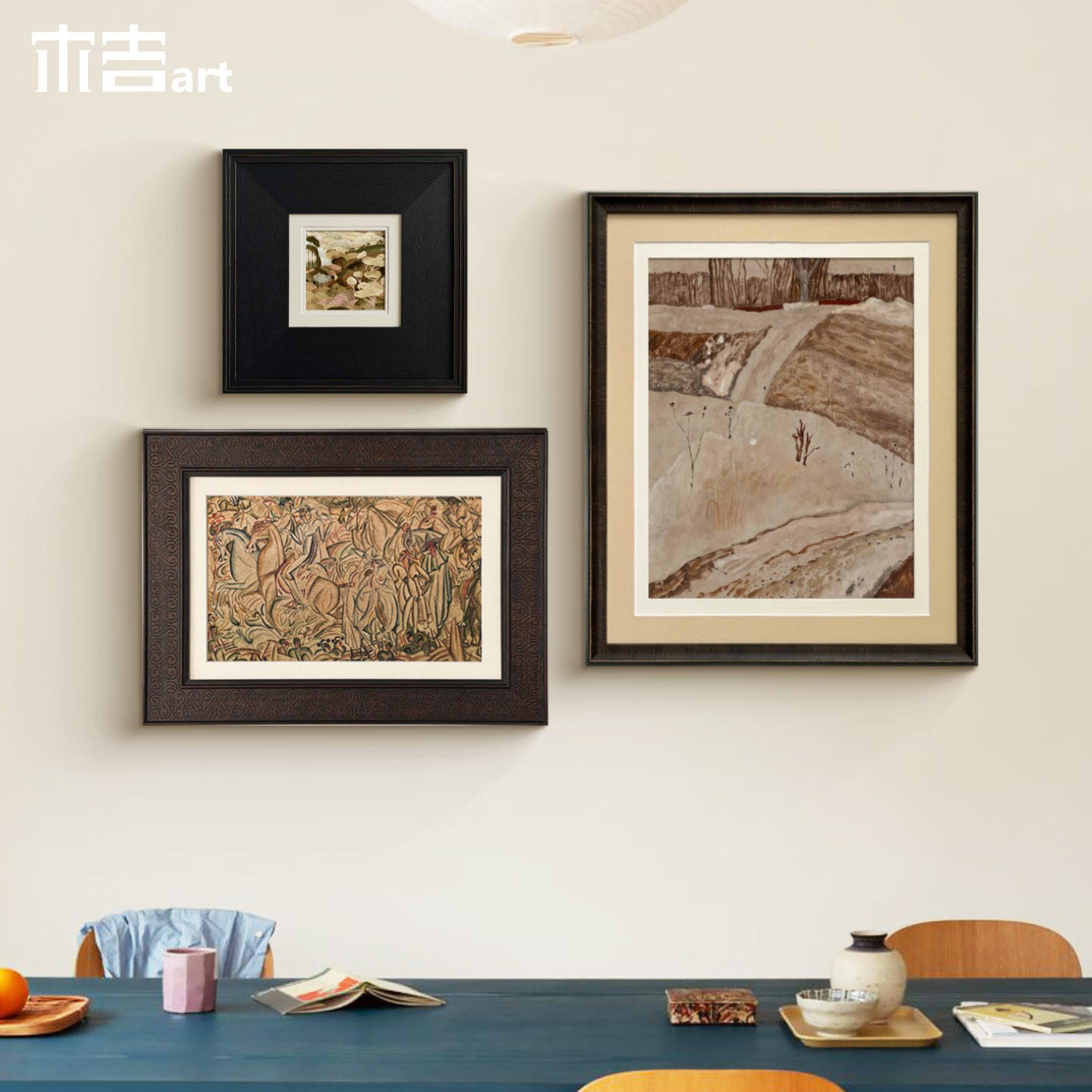 【丘壑组合】木吉组合装饰画客厅餐厅书房小众高级感中古组合挂画图片