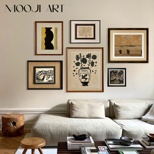 木吉畅想】艺术中古风客厅装饰画法式餐厅挂画卧室玄关壁画组合画