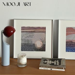 朝朝暮夕】木吉现代小众艺术装饰画立体砂岩肌理客厅卧室床头挂画