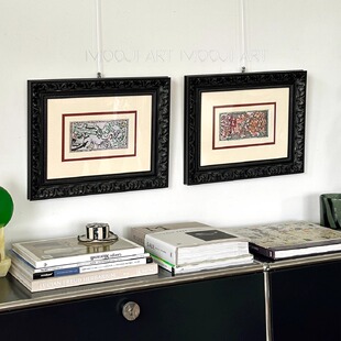 木吉设计复古法式 饰画混搭艺术高级感挂画 中古风客厅卧室背景墙装