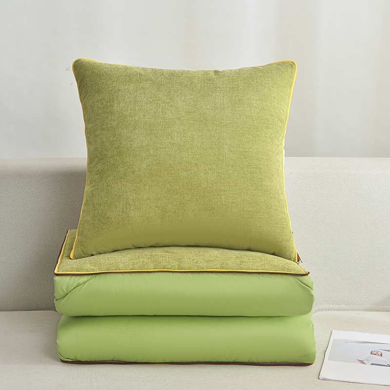 纯色抱枕被子两用全棉靠垫简约办公室宿舍午休枕头车载空调被折叠