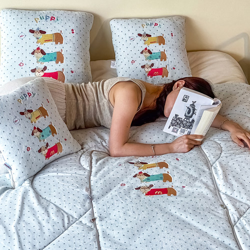 牛奶绒彩虹堂系列二合一抱枕被子