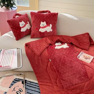 2025新款抱枕被子二合一汽车沙发靠垫可爱办公室学生宿舍午休毯冬