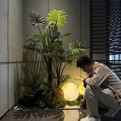 仿真春雨绿植售楼处盆栽摆件室内大型落地植物家居绿植装饰景观