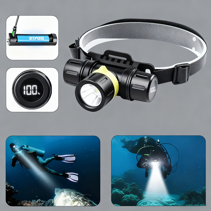 潜水强光头灯户外夜钓头戴式灯