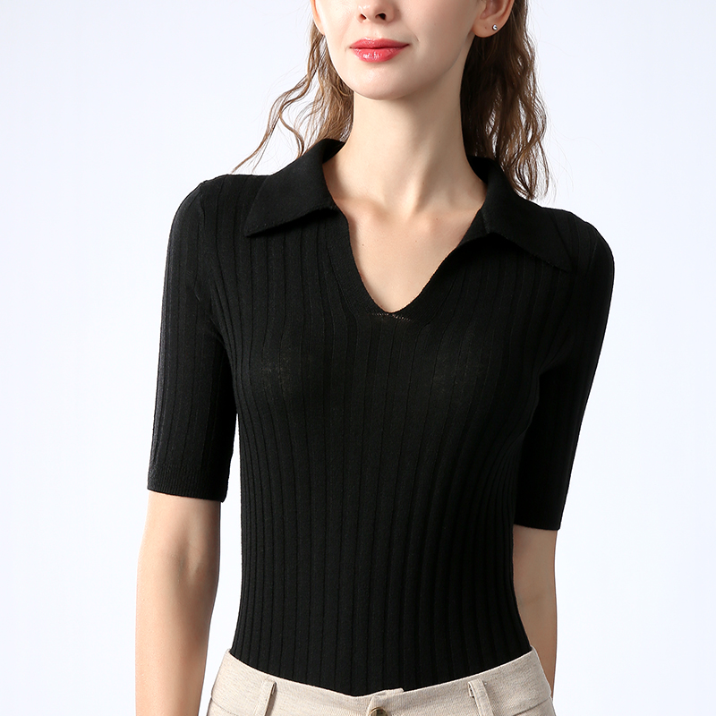 V领外穿女羊毛针织衫打底衫