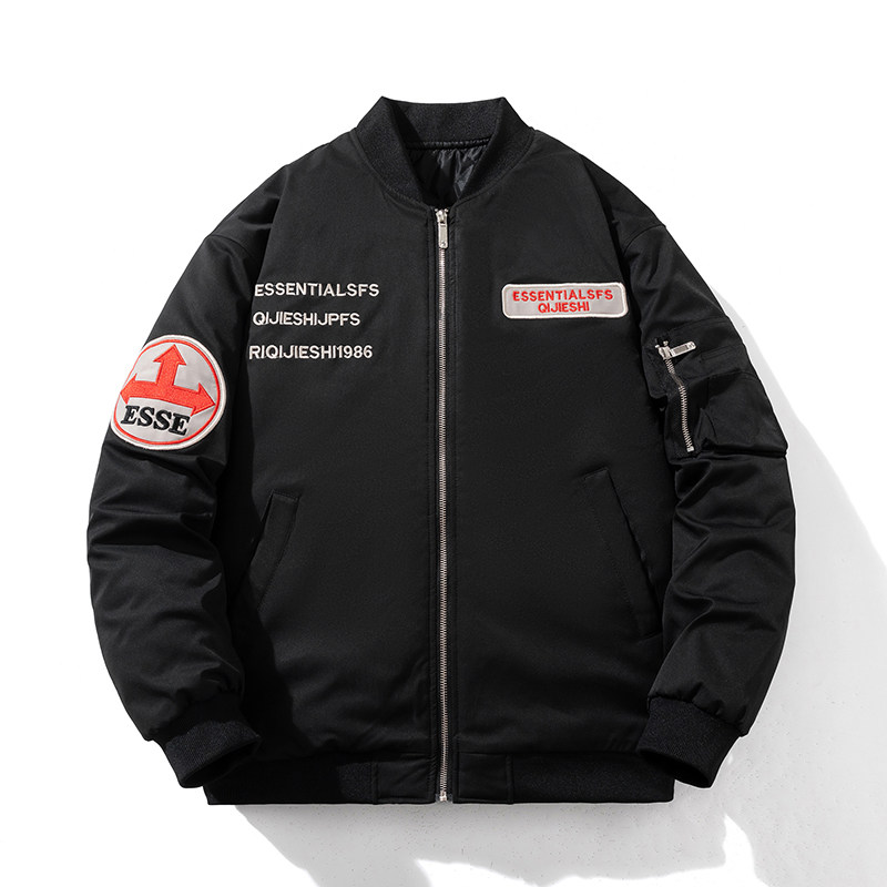 mYes牧野森飞行员夹克潮秋冬季棒球服加厚棉衣男女情侣休闲外套男