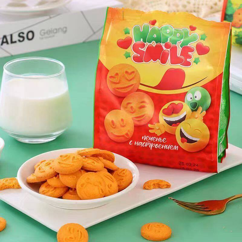 俄罗斯原装进口奥莱纳牌系列饼干早餐零食多口味网红爆款字母卡通