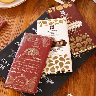 【5块】俄罗斯原装进口阿硕夫牛奶巧克力黑巧100g口岸直发